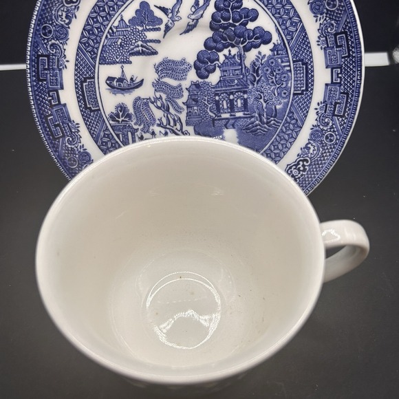 Made in England Blue Willow Cup Johnson Brothers England 1883 Saucer 5 3/4" Set - Picture 9 of 9
